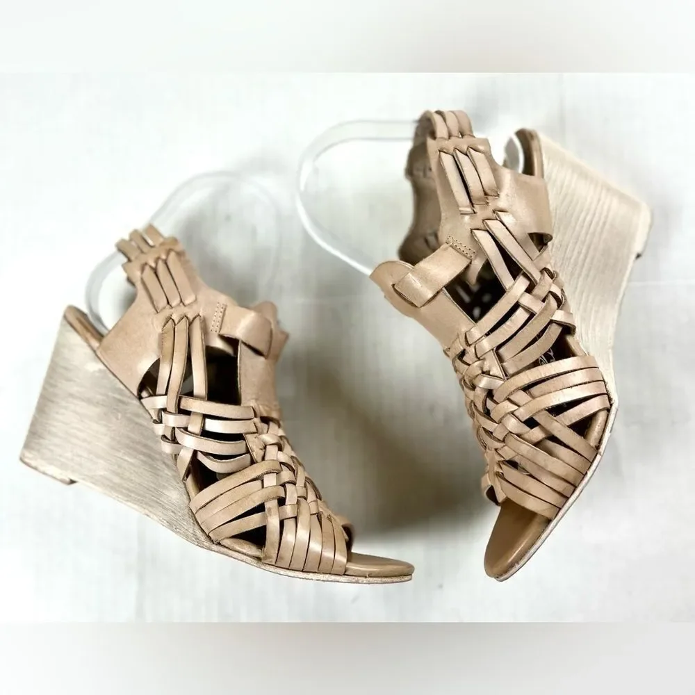 Naughty Monkey Dually Noted Leather Wedge Sandals